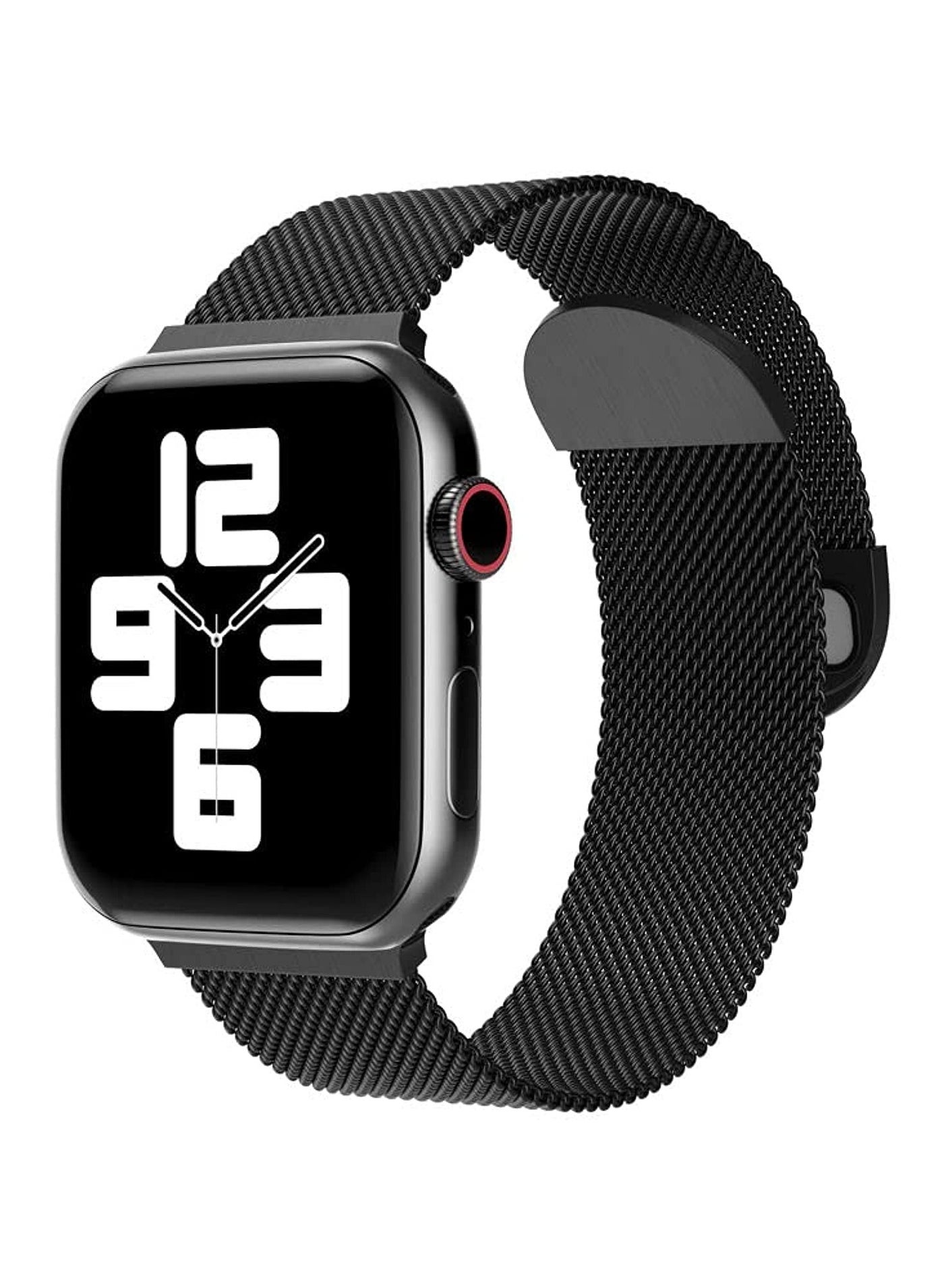 Milanese Loop Strap For Apple Watch Series 10 | Ultra 2 | 8 Ultra | 9 | 8 | 7 | 6, 49/46/45/44/42mm, Stainless Steel Double Mesh Wristbands - Black